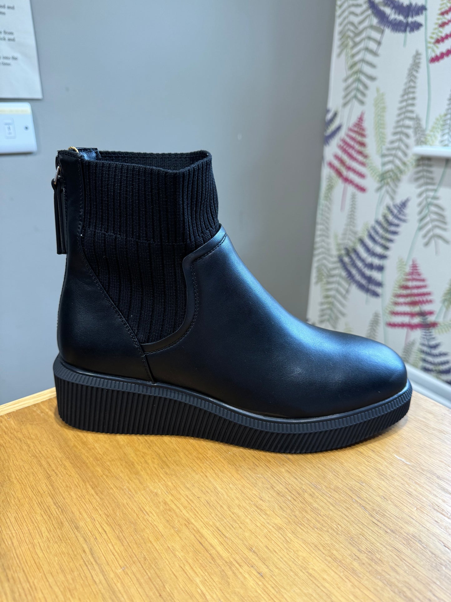 Lunar Tara Black Wedge Boot