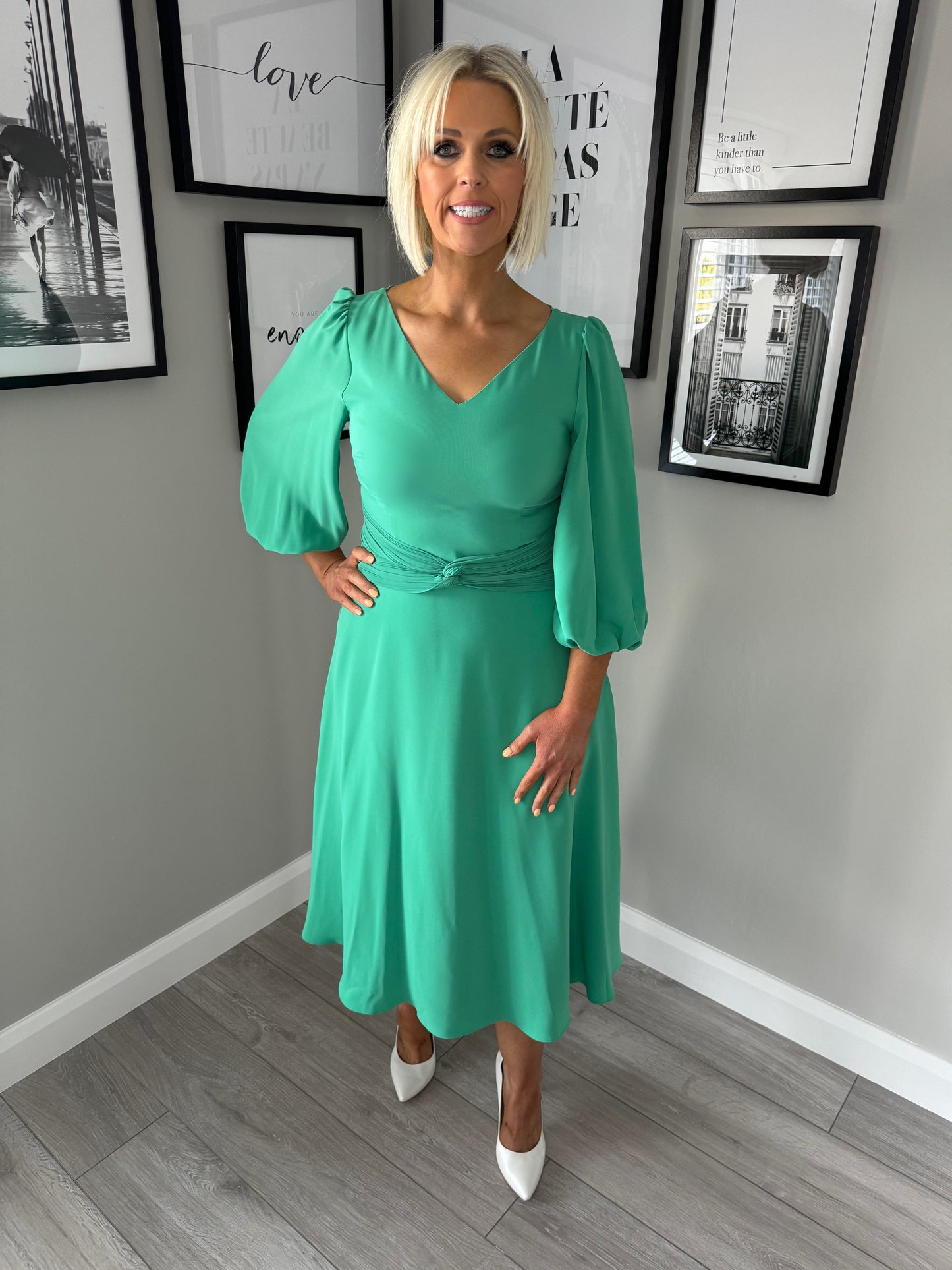 Lizabella Green Knot Dress