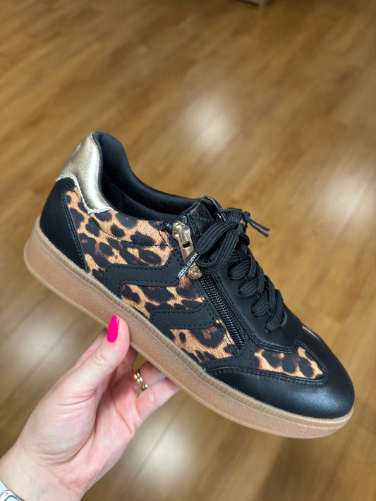 Marco Tozzi Black/Leopard Trainer