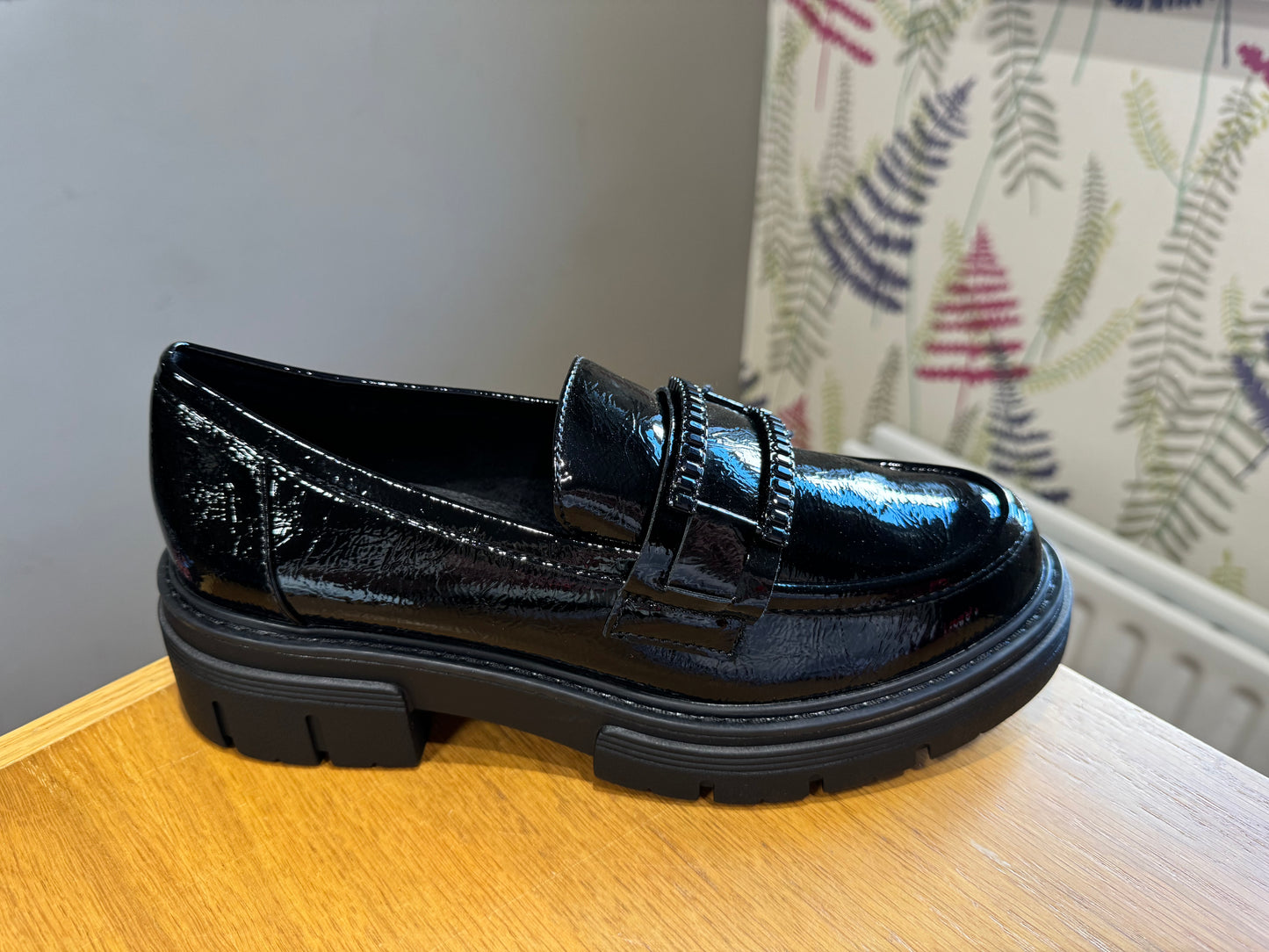 Marco Tozzi Black Patent Jewel Loafer