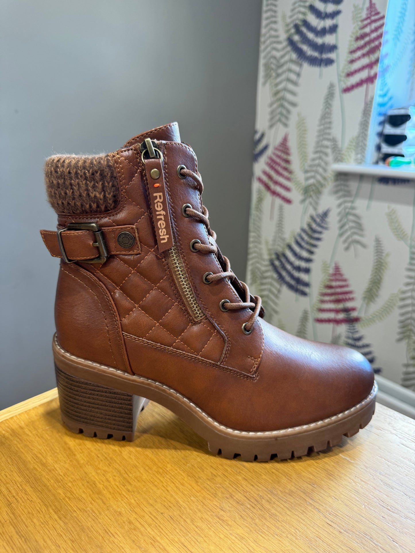 Refresh Camel Lace Up Boot