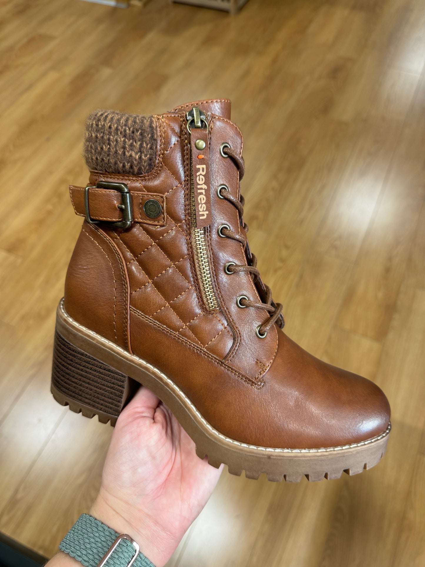 Refresh Camel Lace Up Boot