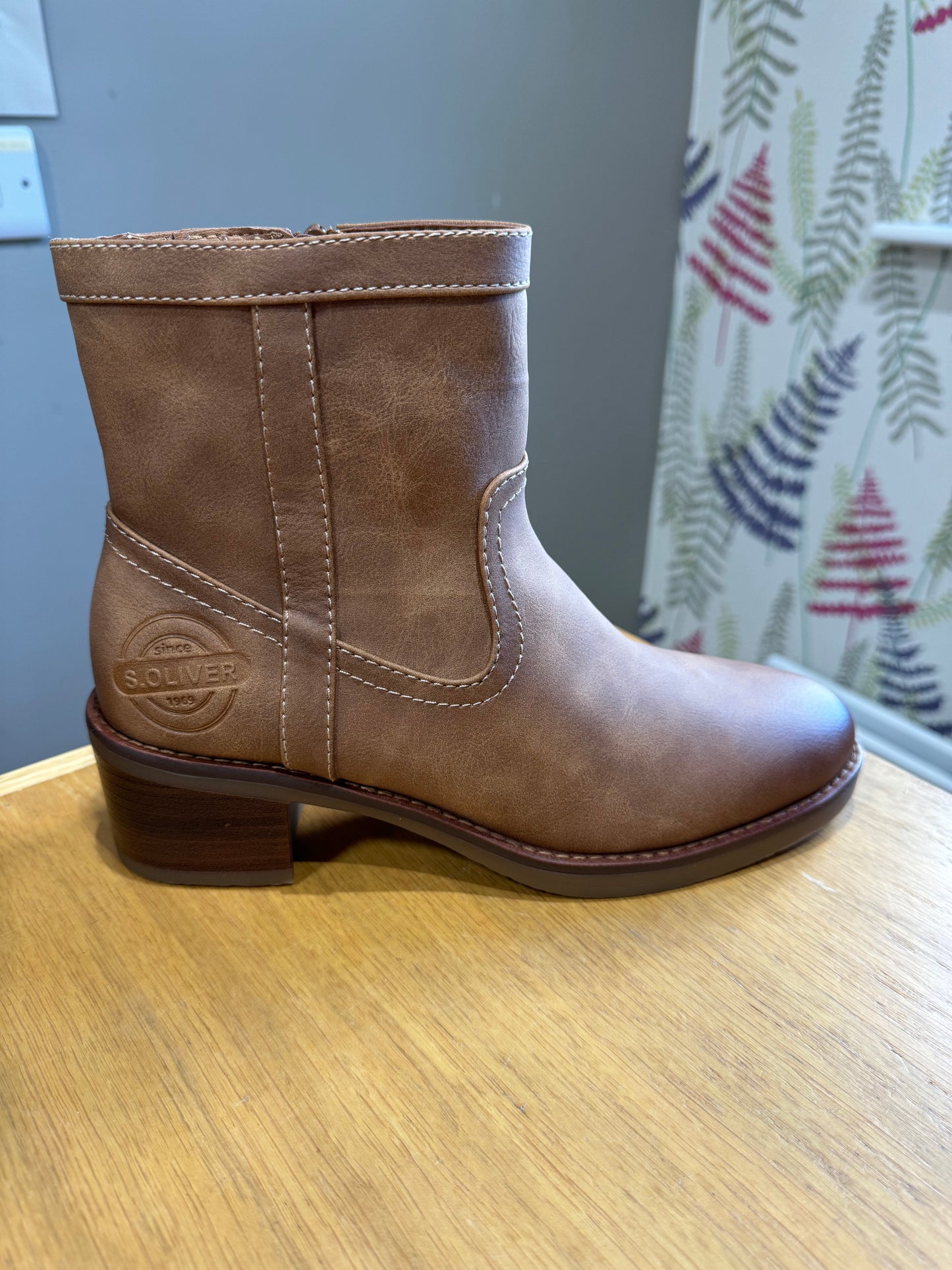 S. Oliver Cognac Heel Boot