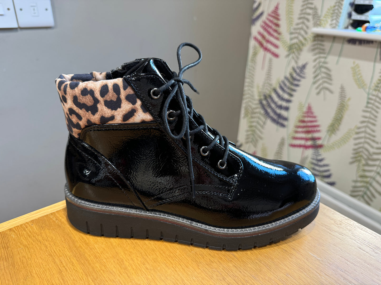 Marco Tozzi Black Leopard Boot