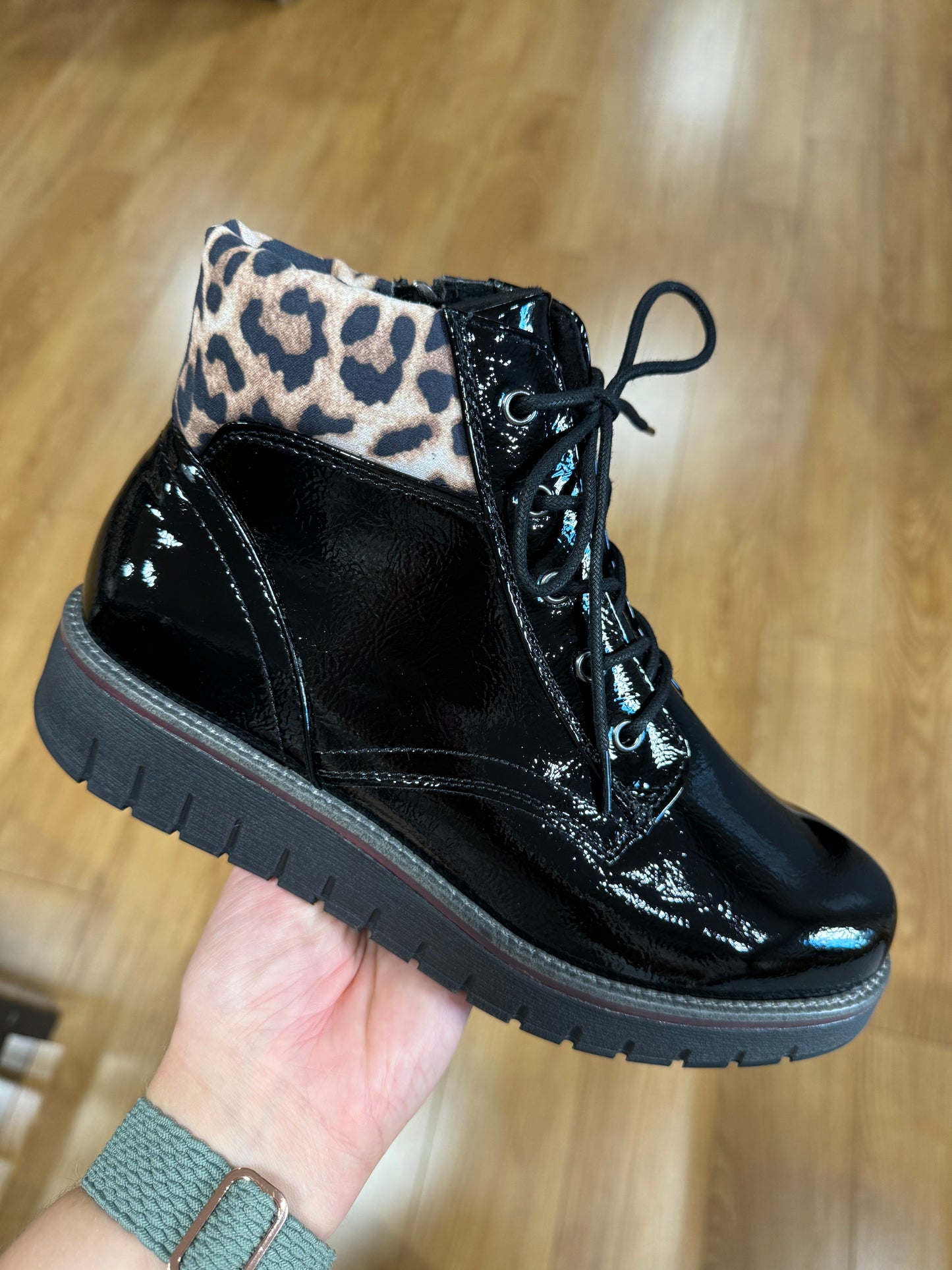 Marco Tozzi Black Leopard Boot