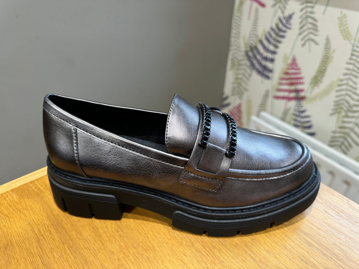 Marco Tozzi Pewter Jewel Loafer