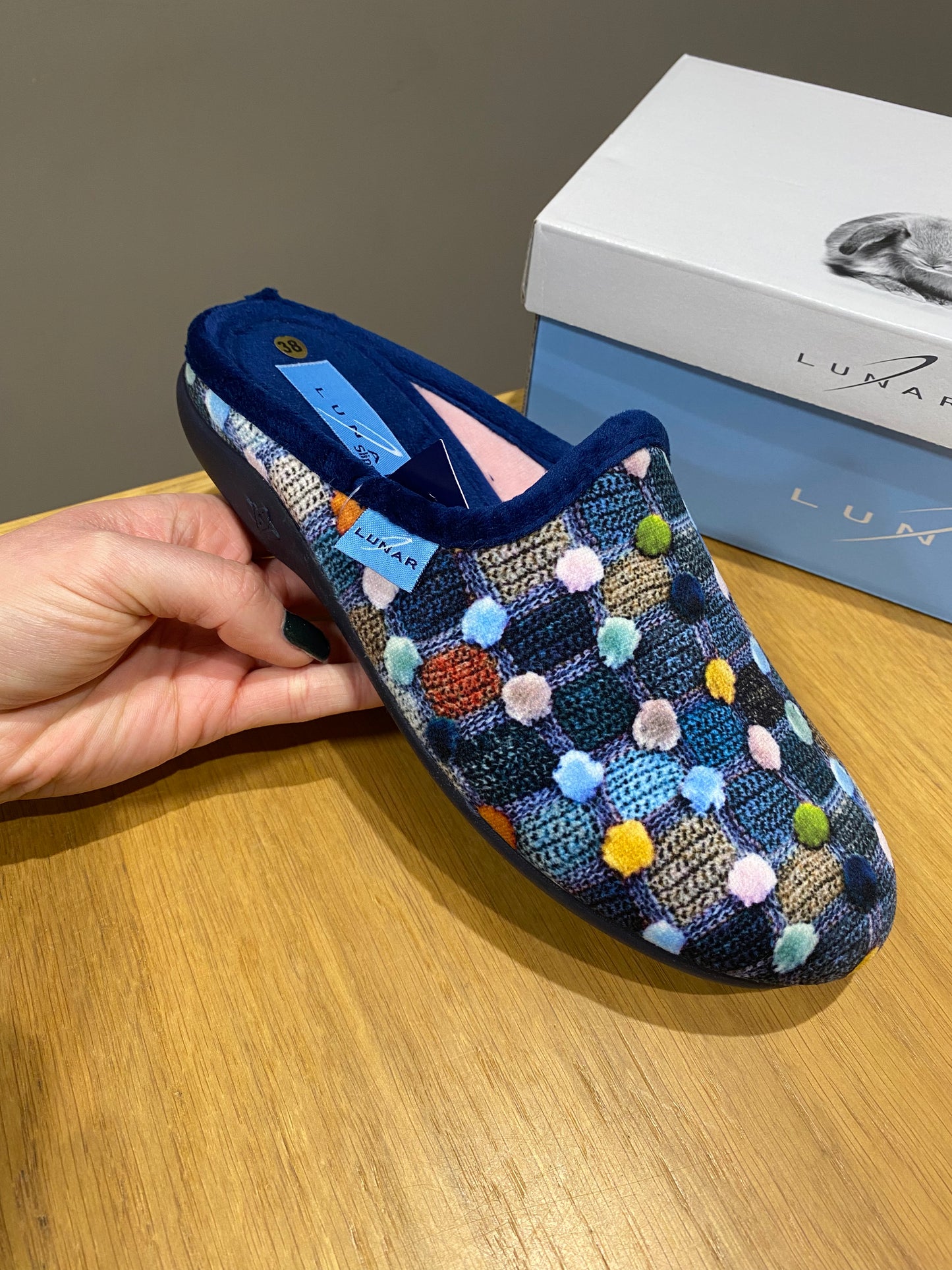 Lunar Crackle Navy Slipper