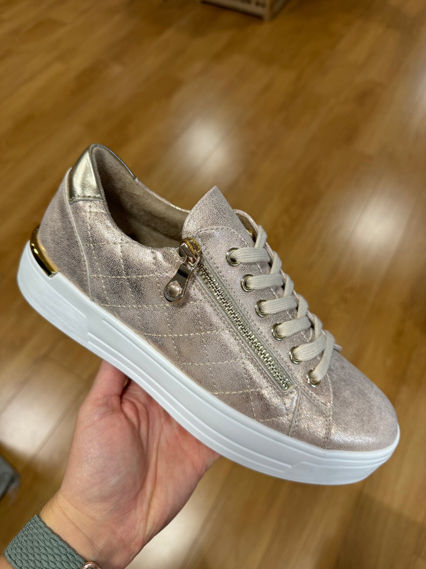 Lunar Xenon Beige Zip Trainer