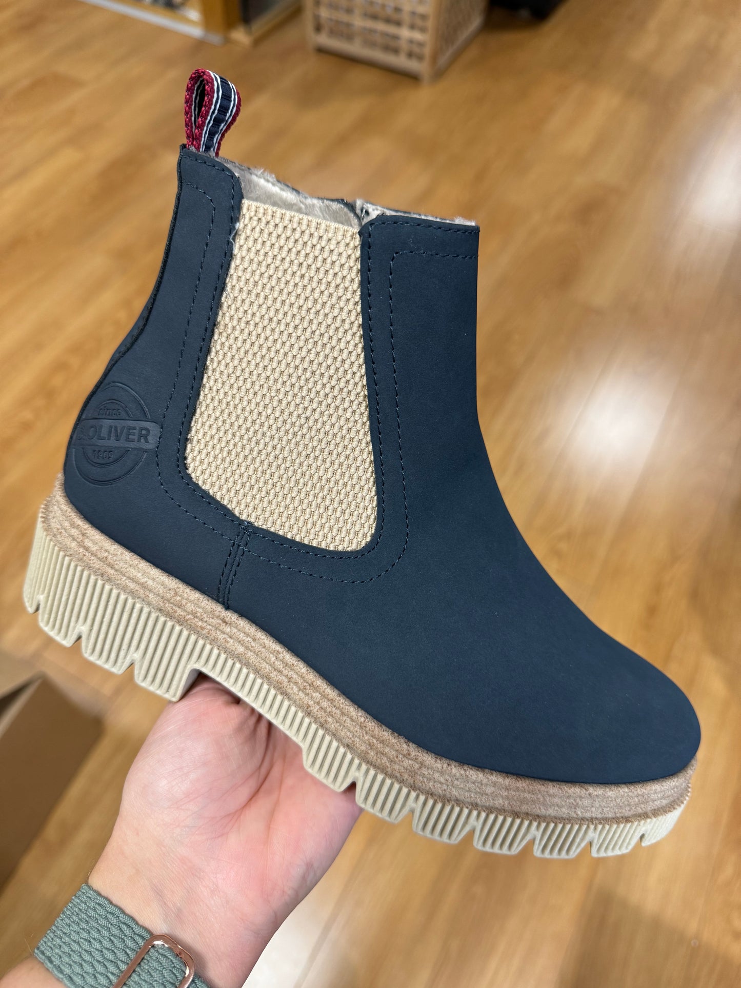 S. Oliver Navy/Beige Boot