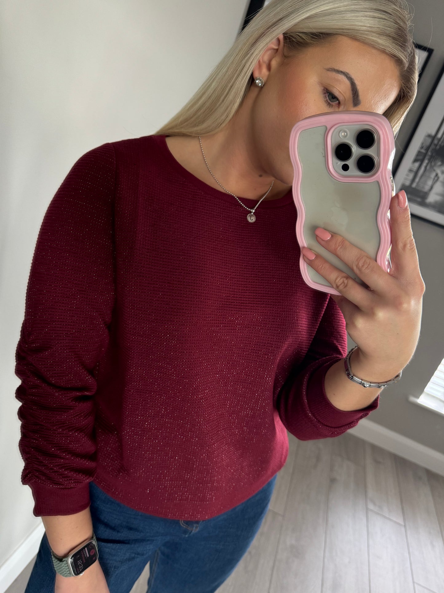 Yest Burgundy Shimmer Sweatshirt