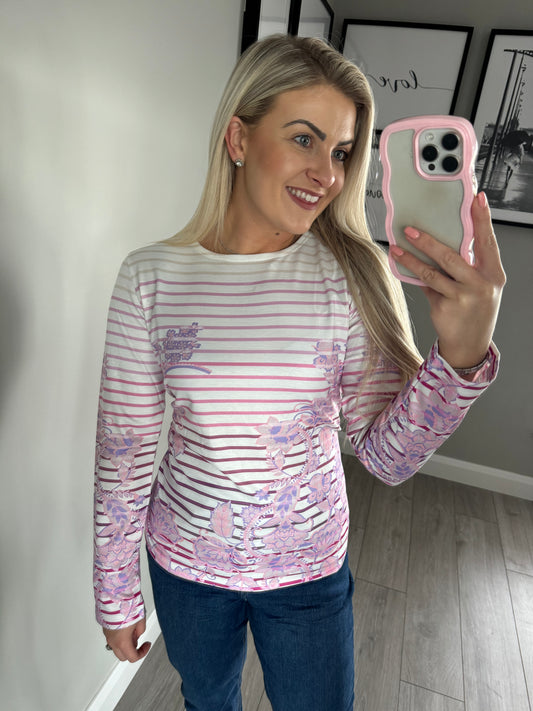 Lilac Striped/Floral Top