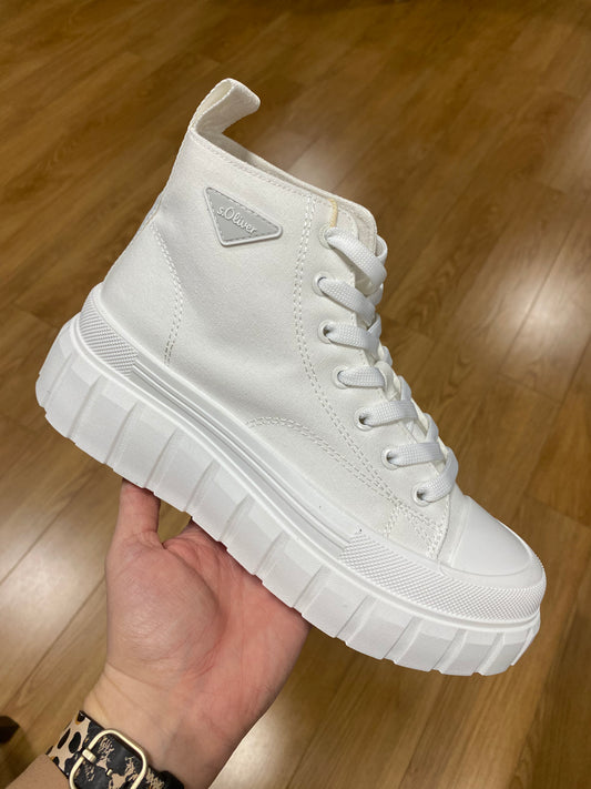 S. Oliver White High Top Trainer