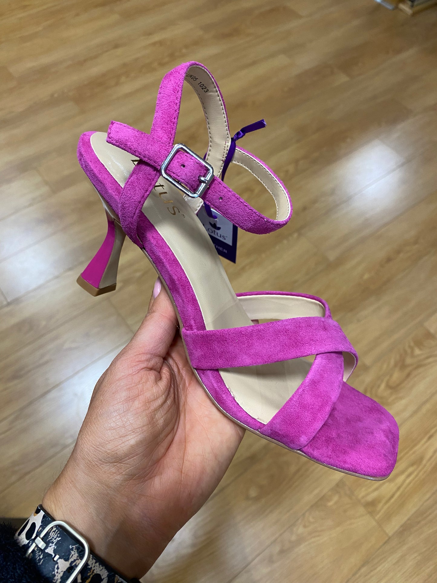 Lotus Fiorella Pink Suede Sandal