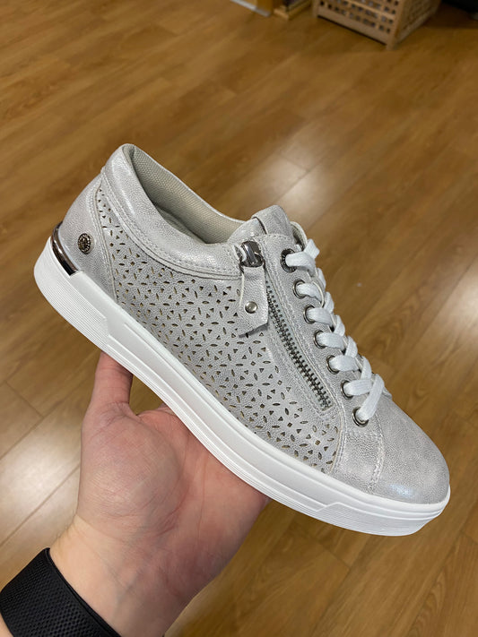 XTI Silver Perforated Trainer