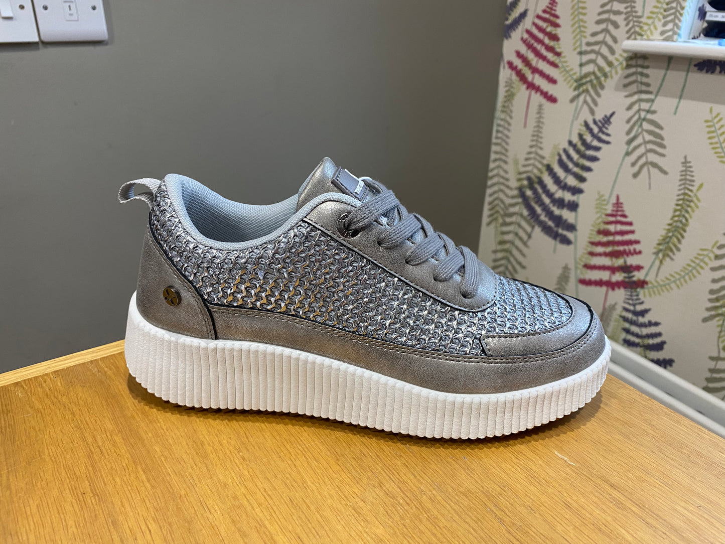 XTI Grey Woven Trainer