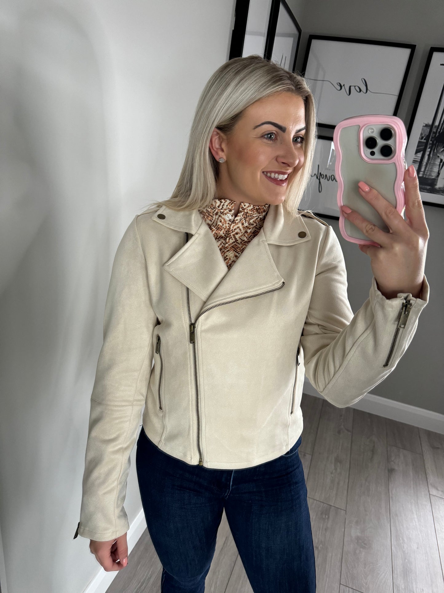 Yest Beige Suede Jacket