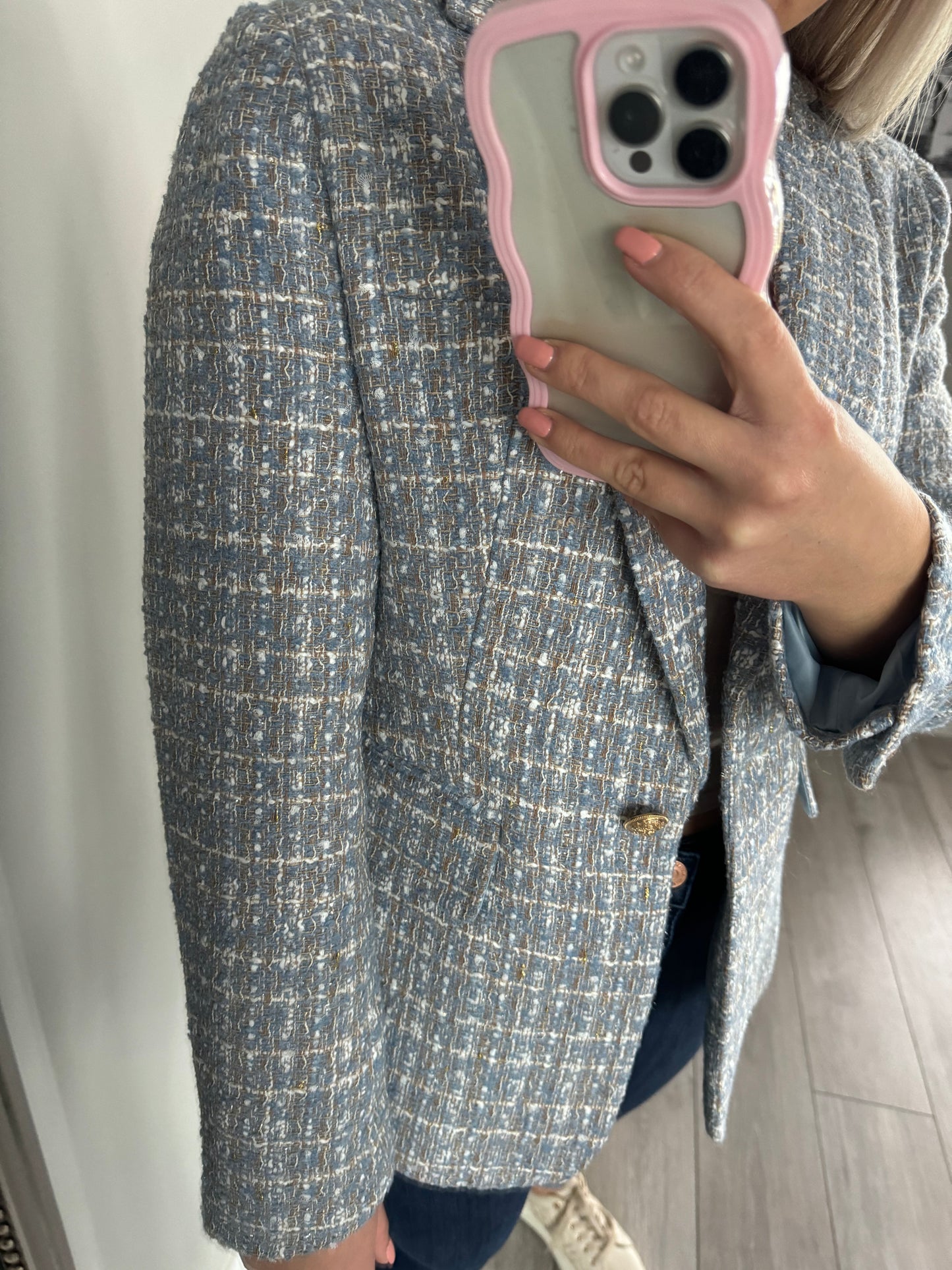 Blue/Beige Tweed Blazer