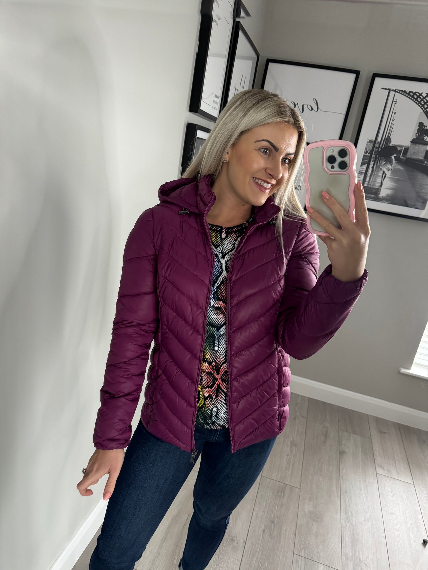 Emreco Magenta Puffer Coat