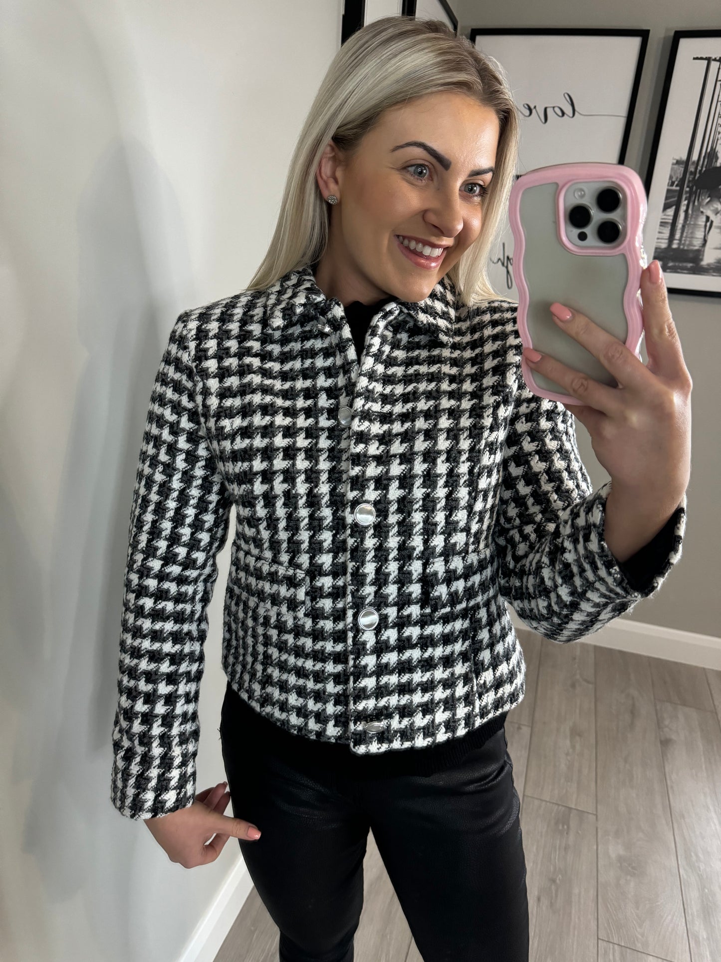 Emreco Black/White Houndstooth Jacket