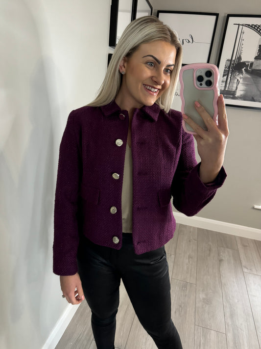 Emreco Plum Boucle Jacket