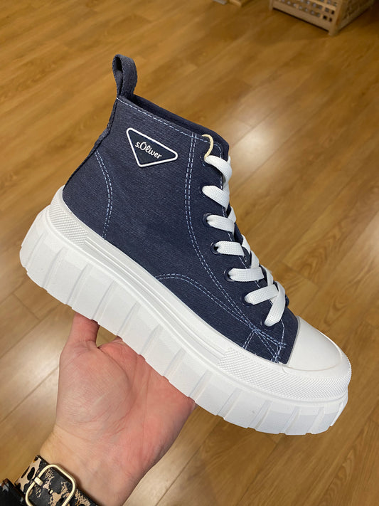 S. Oliver Navy High Top Trainer