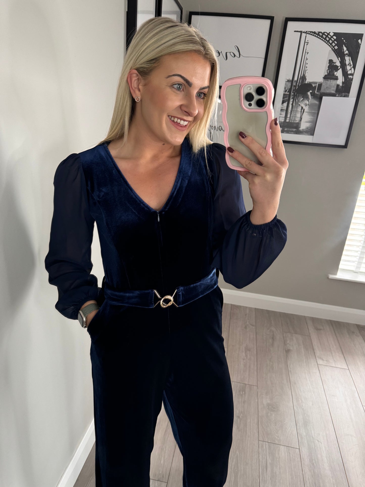 Rant & Rave Jasmine Navy Jumpsuit