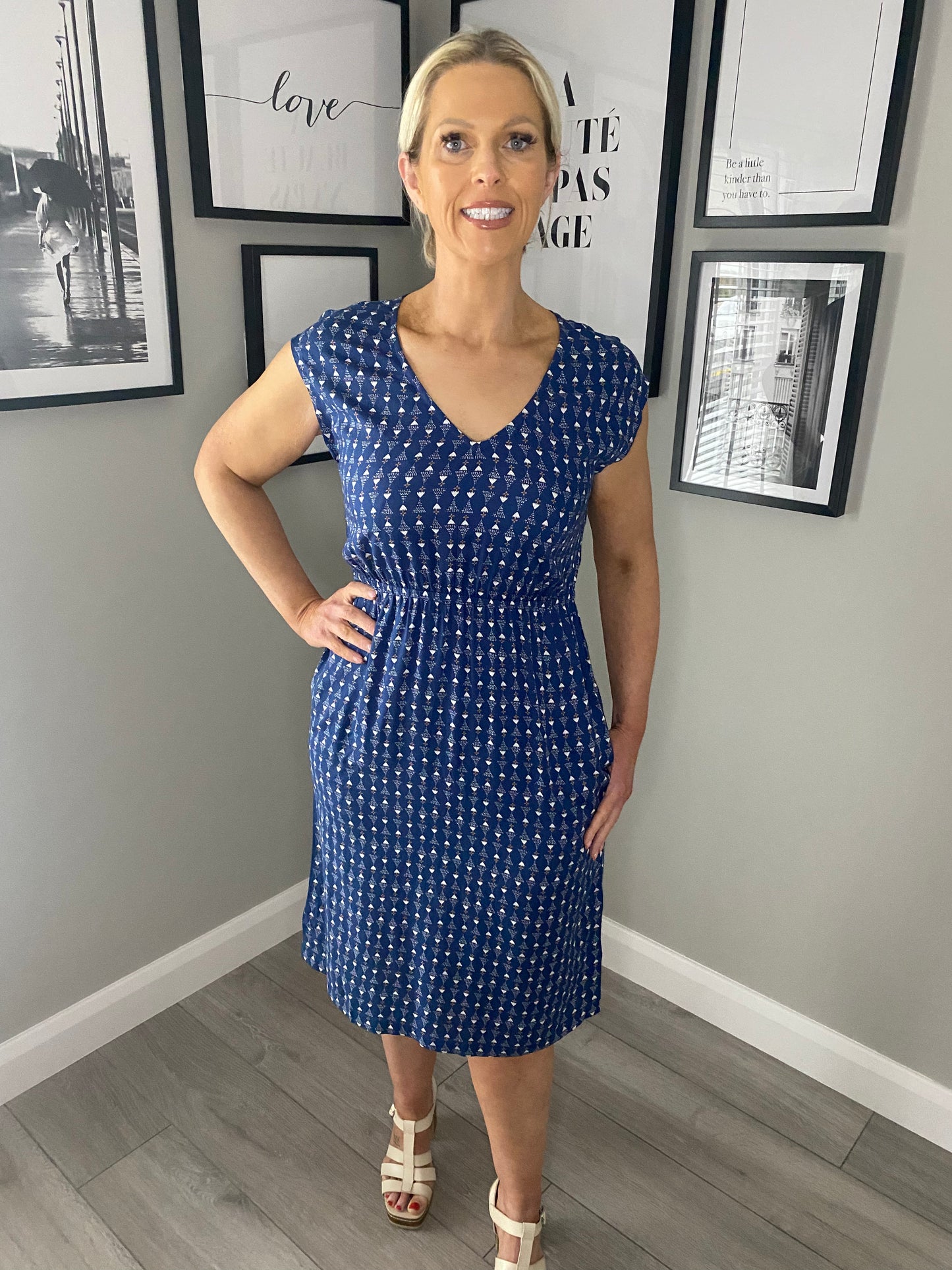 Nomads Navy Print Dress