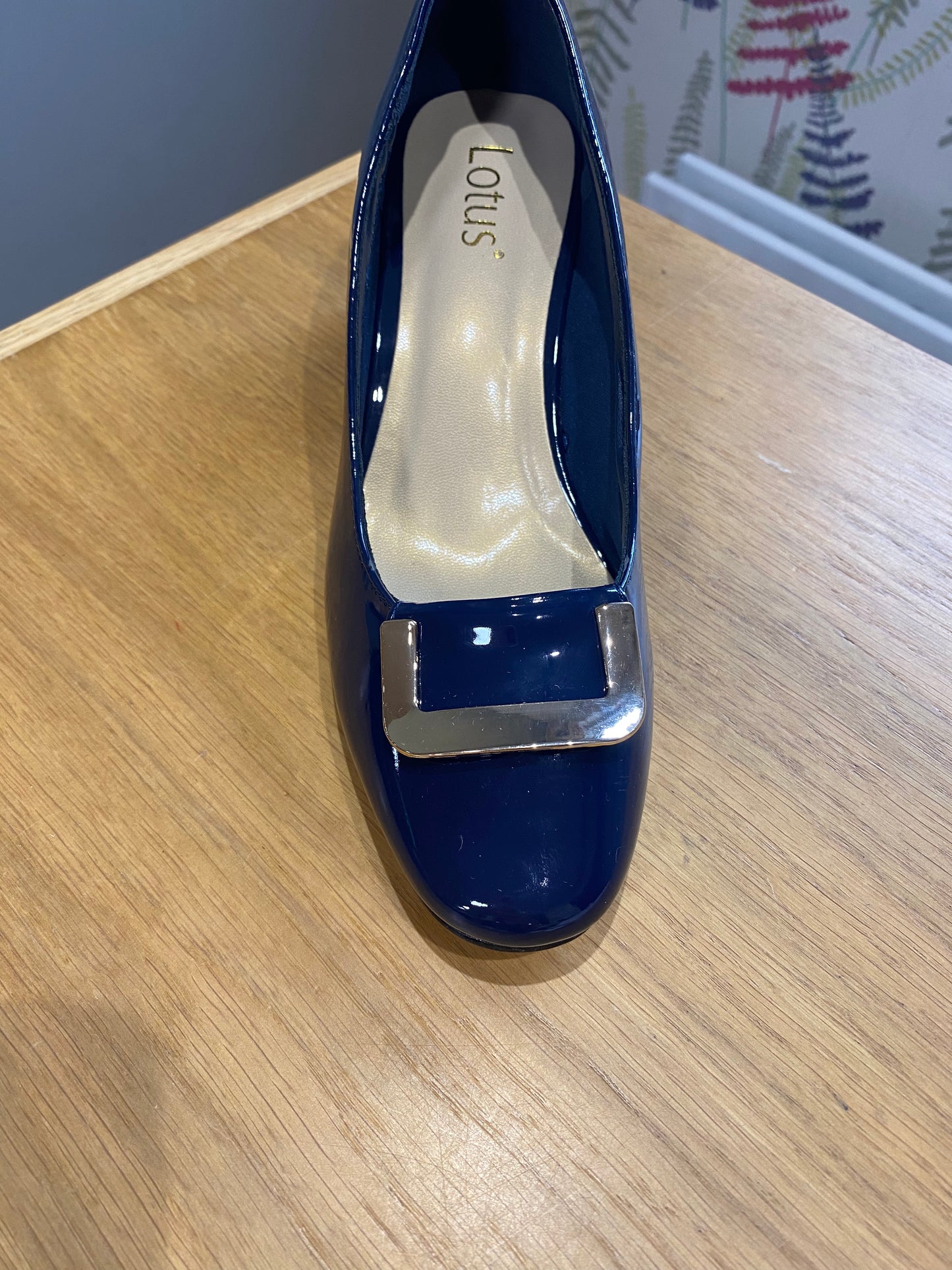 Lotus Aubrey Navy Patent Shoe