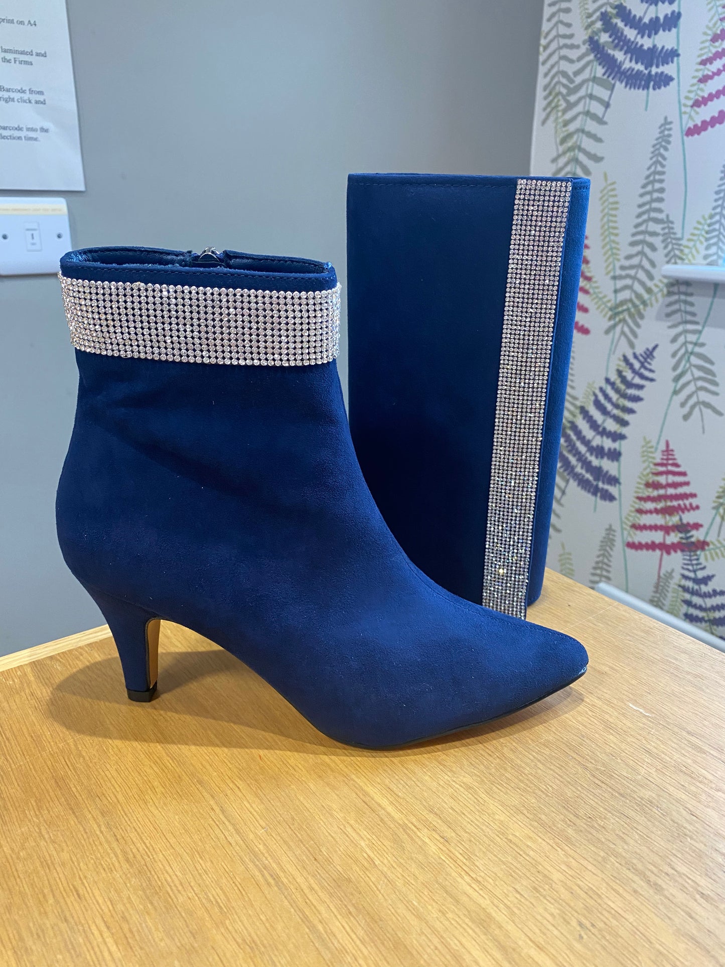 Lotus Krystal Navy Diamante Boot