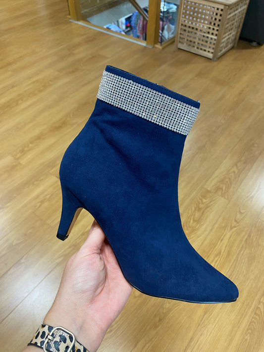 Lotus Krystal Navy Diamante Boot