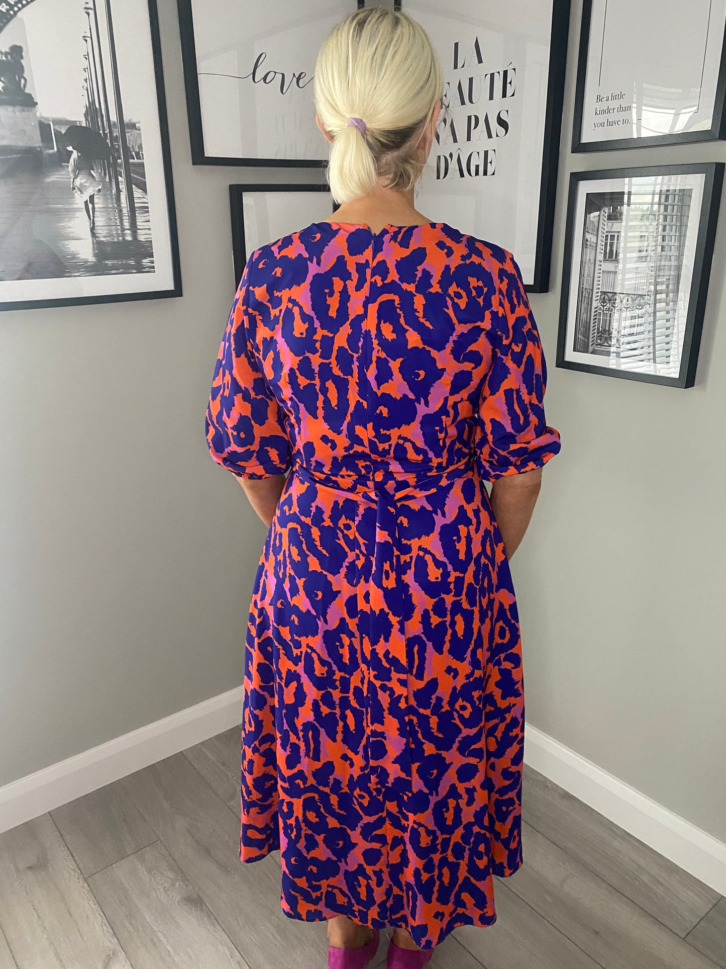 Ella Boo Orange/Purple Leopard Dress