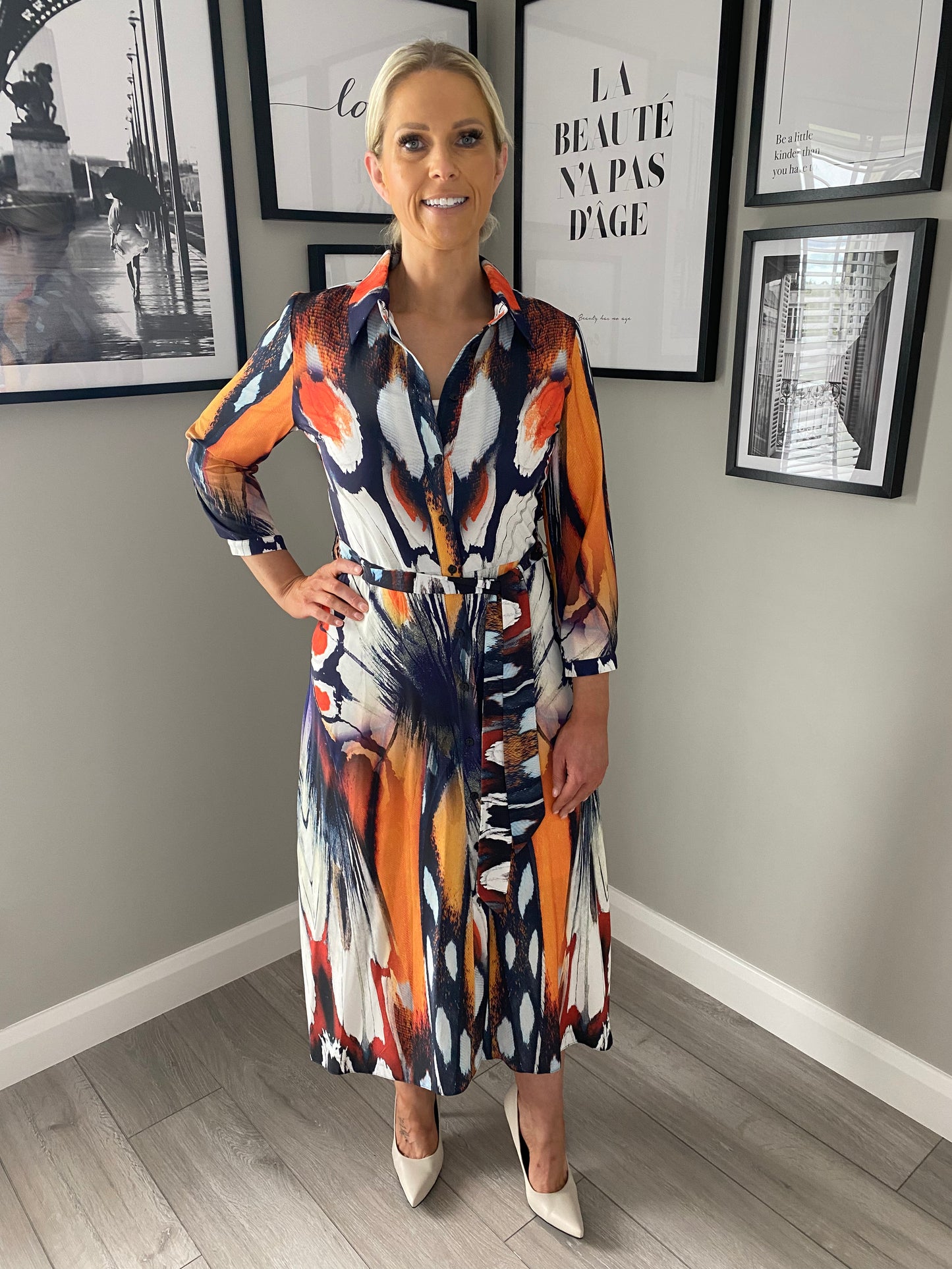 Lizabella Orange Peacock Dress