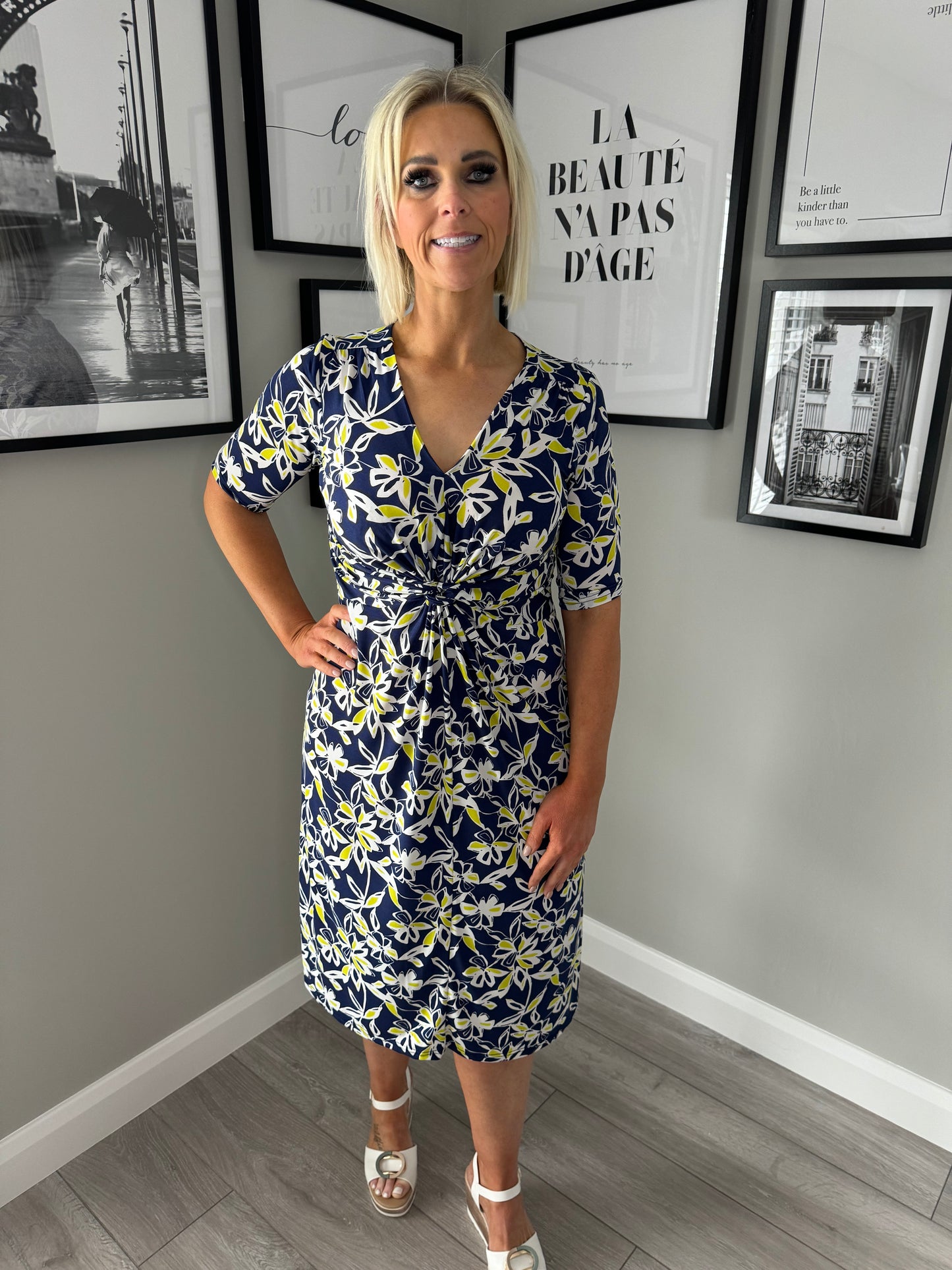 Lily & Ruby Navy/White/Lime Dress