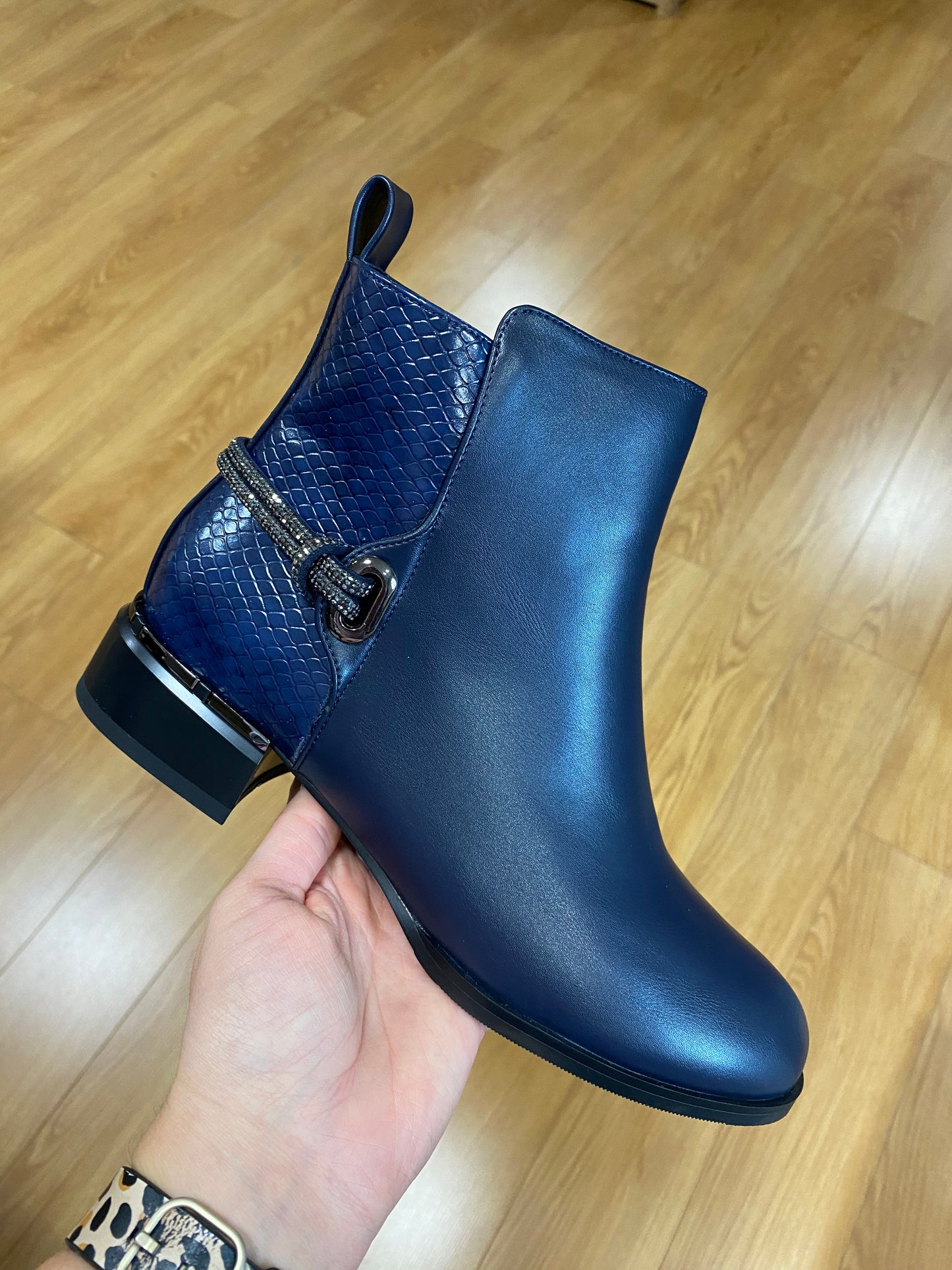 Redz Navy Snakeskin Boot