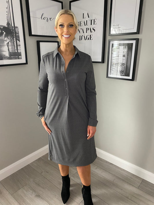 Yest Grey/Navy Print Dress