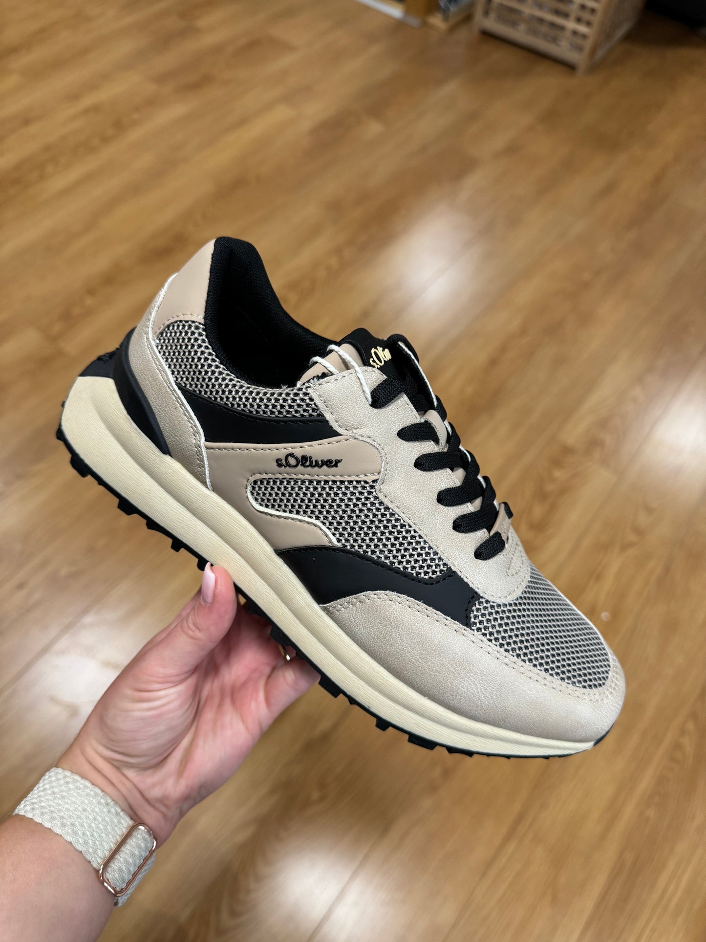 S. Oliver Black/Beige Trainer