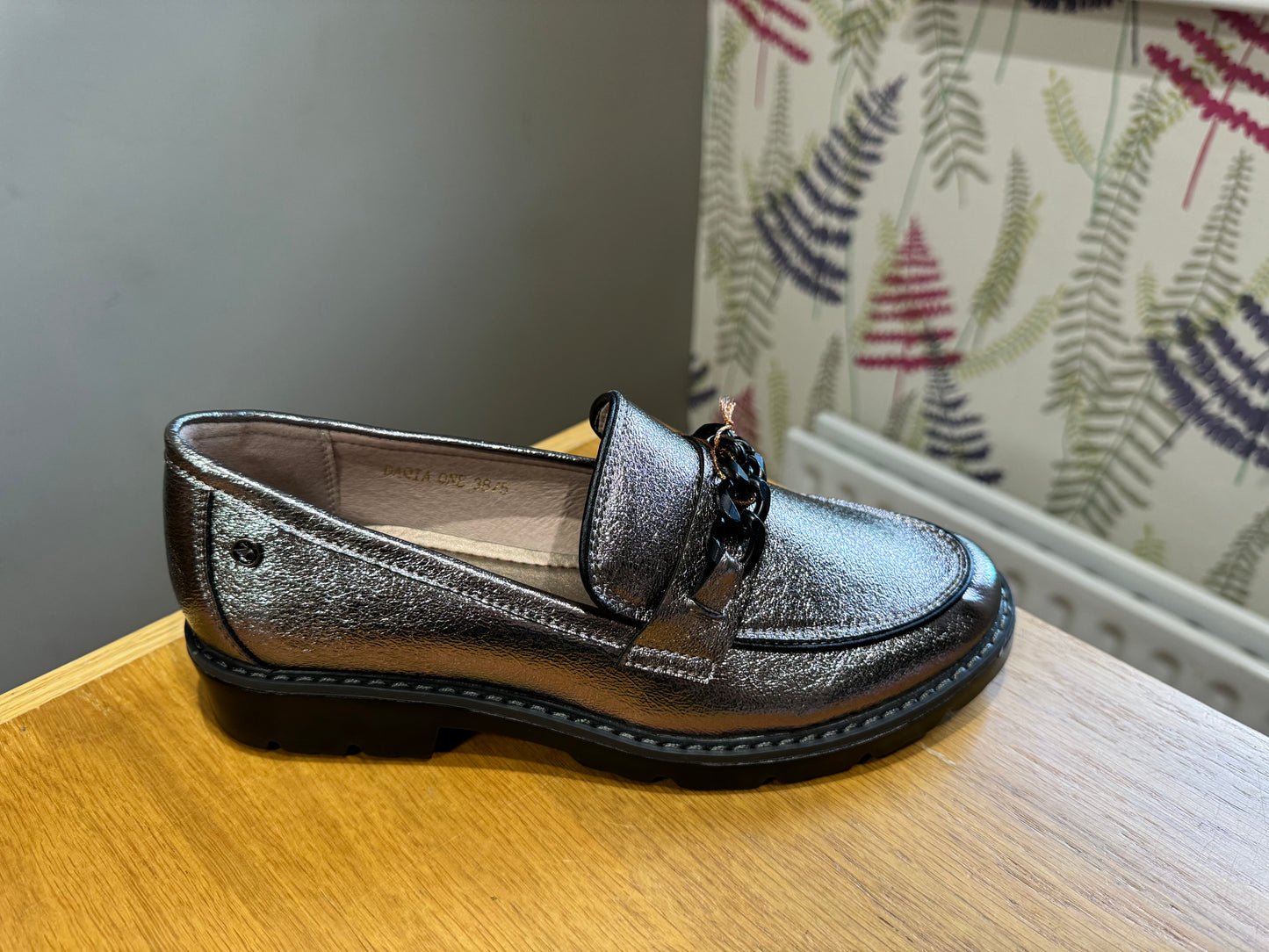 Zanni & Co Daqia Pewter Metallic Loafer