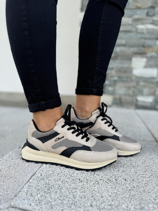 S. Oliver Black/Beige Trainer