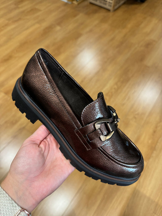 Marco Tozzi Mocca Patent Loafer