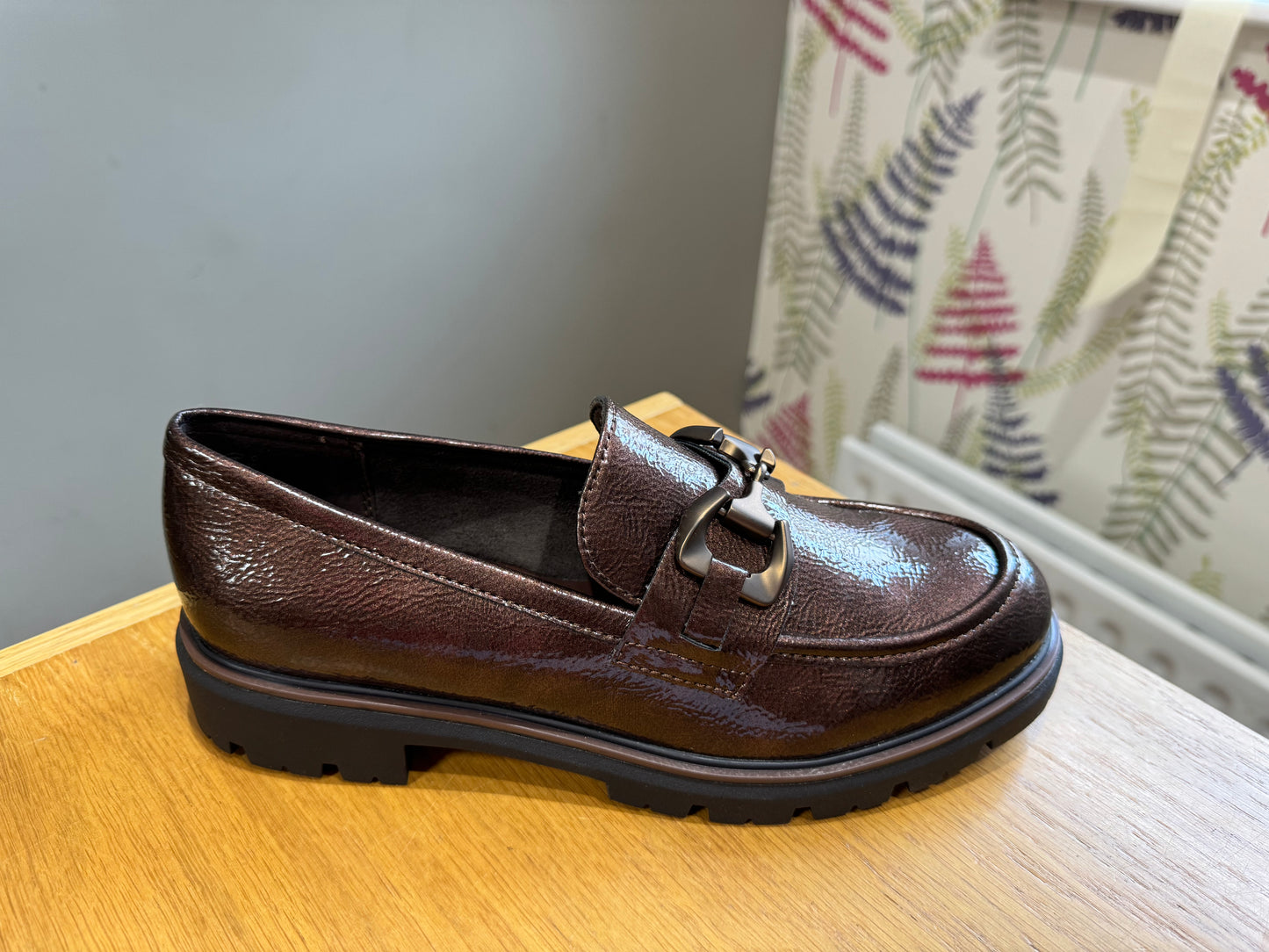 Marco Tozzi Mocca Patent Loafer