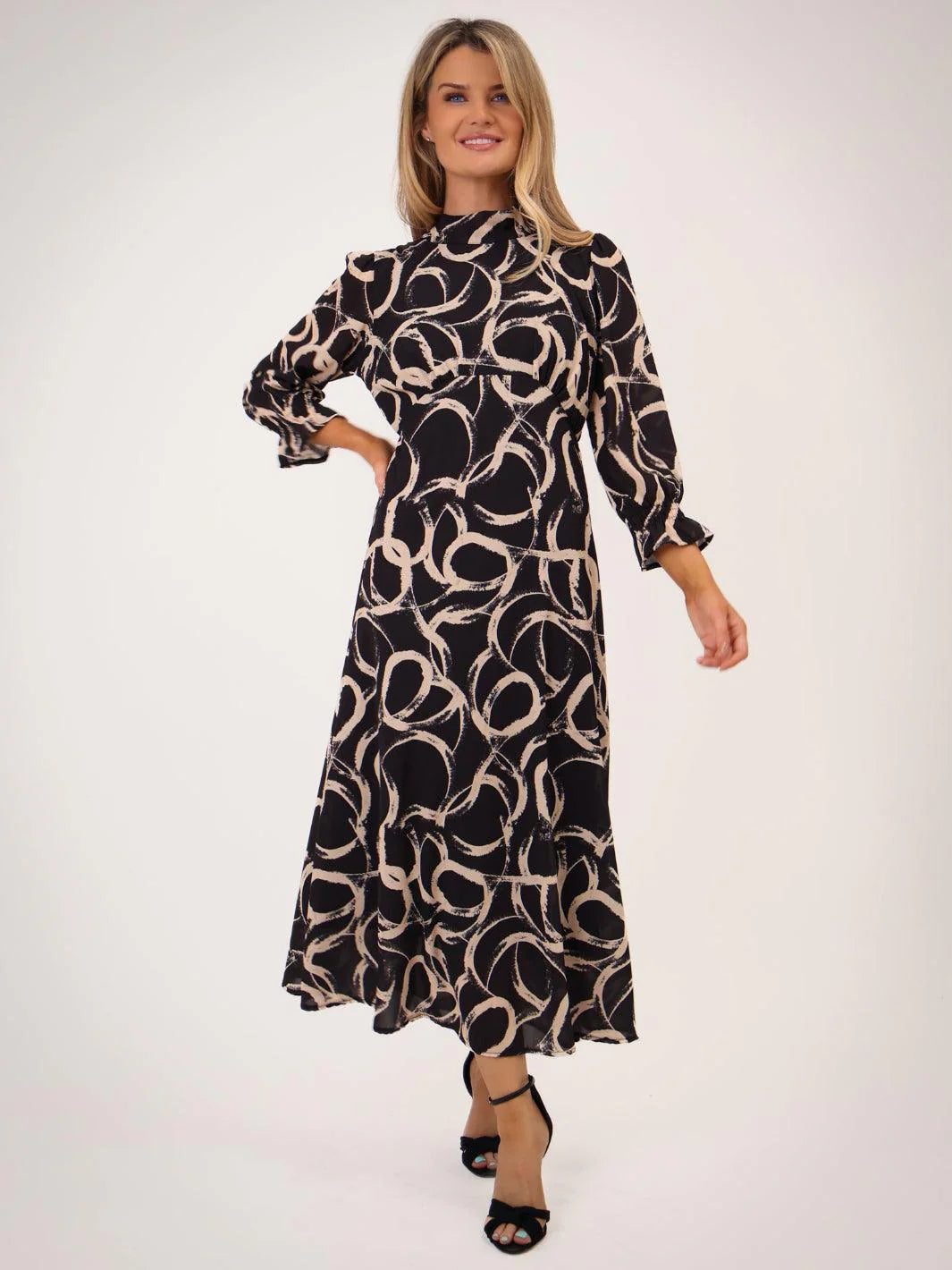 Kate & Pippa Simona Black/Beige Dress