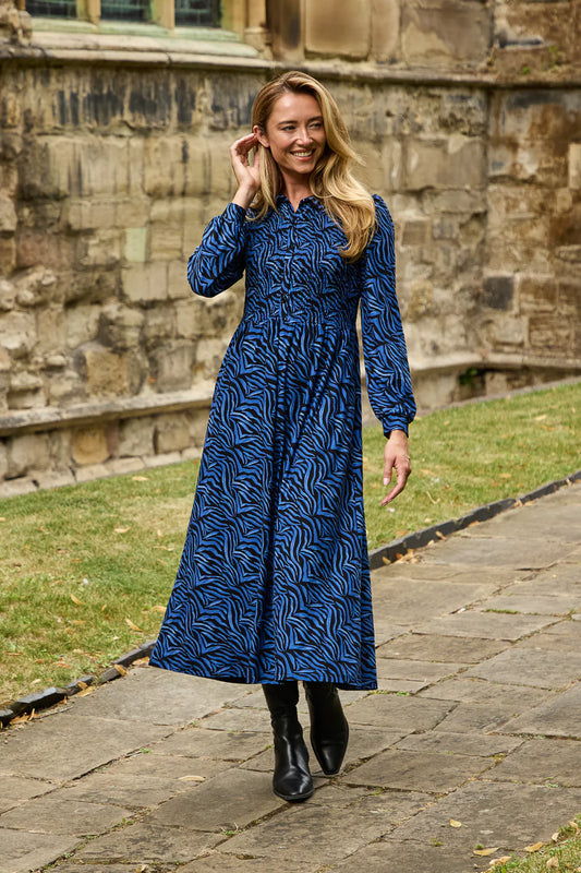 Blue Zebra Print Dress