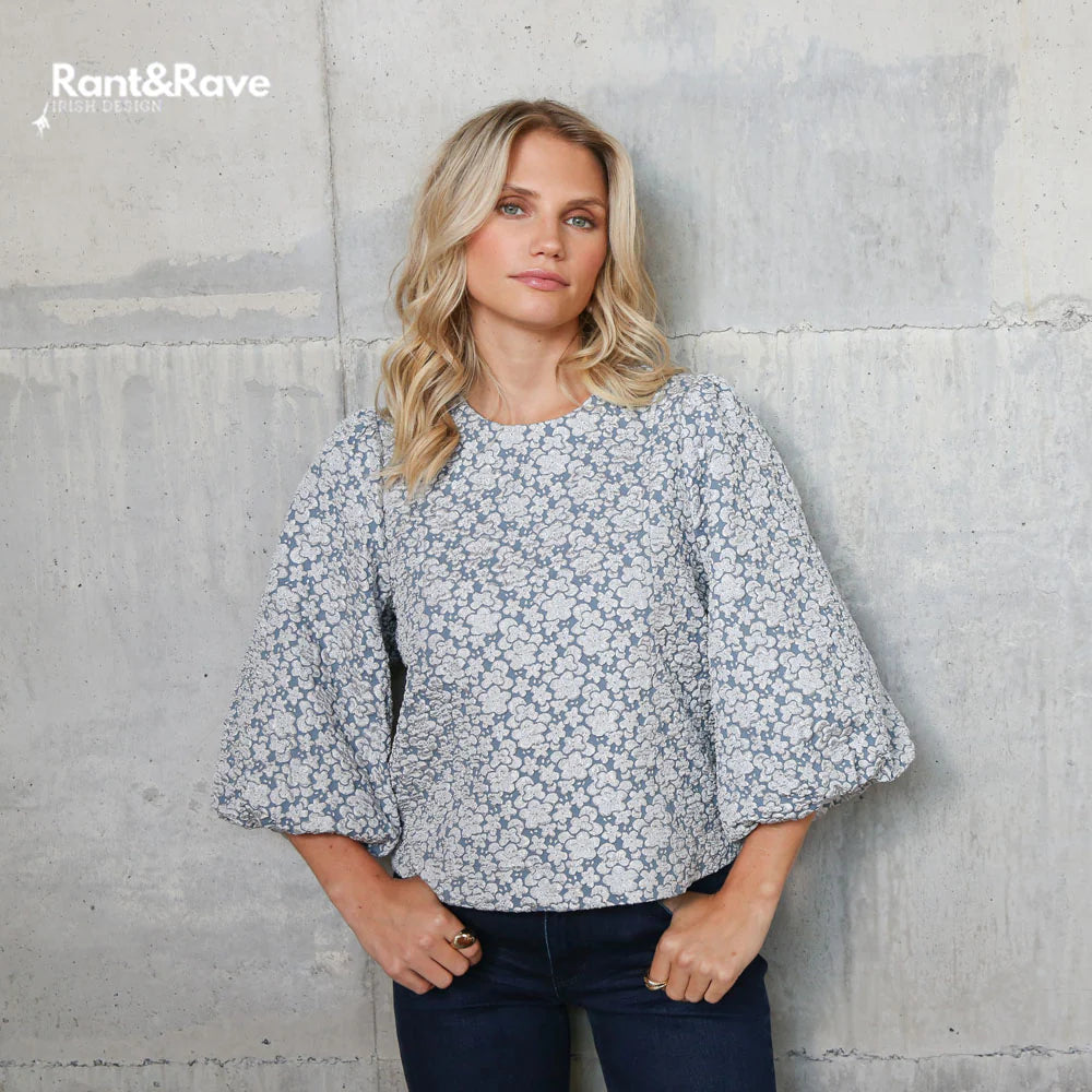 Rant & Rave Quinn Ice Blue Top