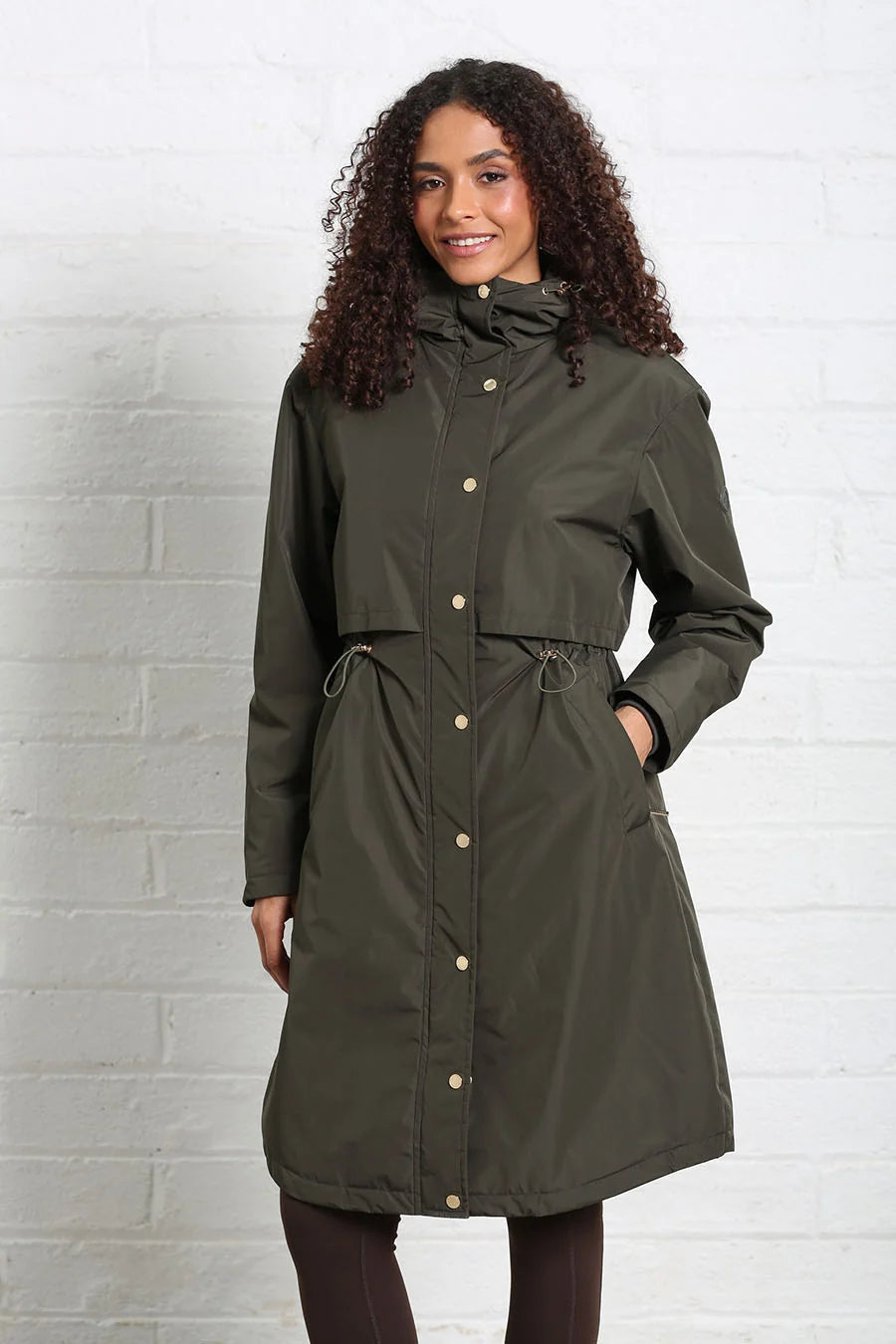 Relax & Renew Becca Khaki Water Repellent Coat