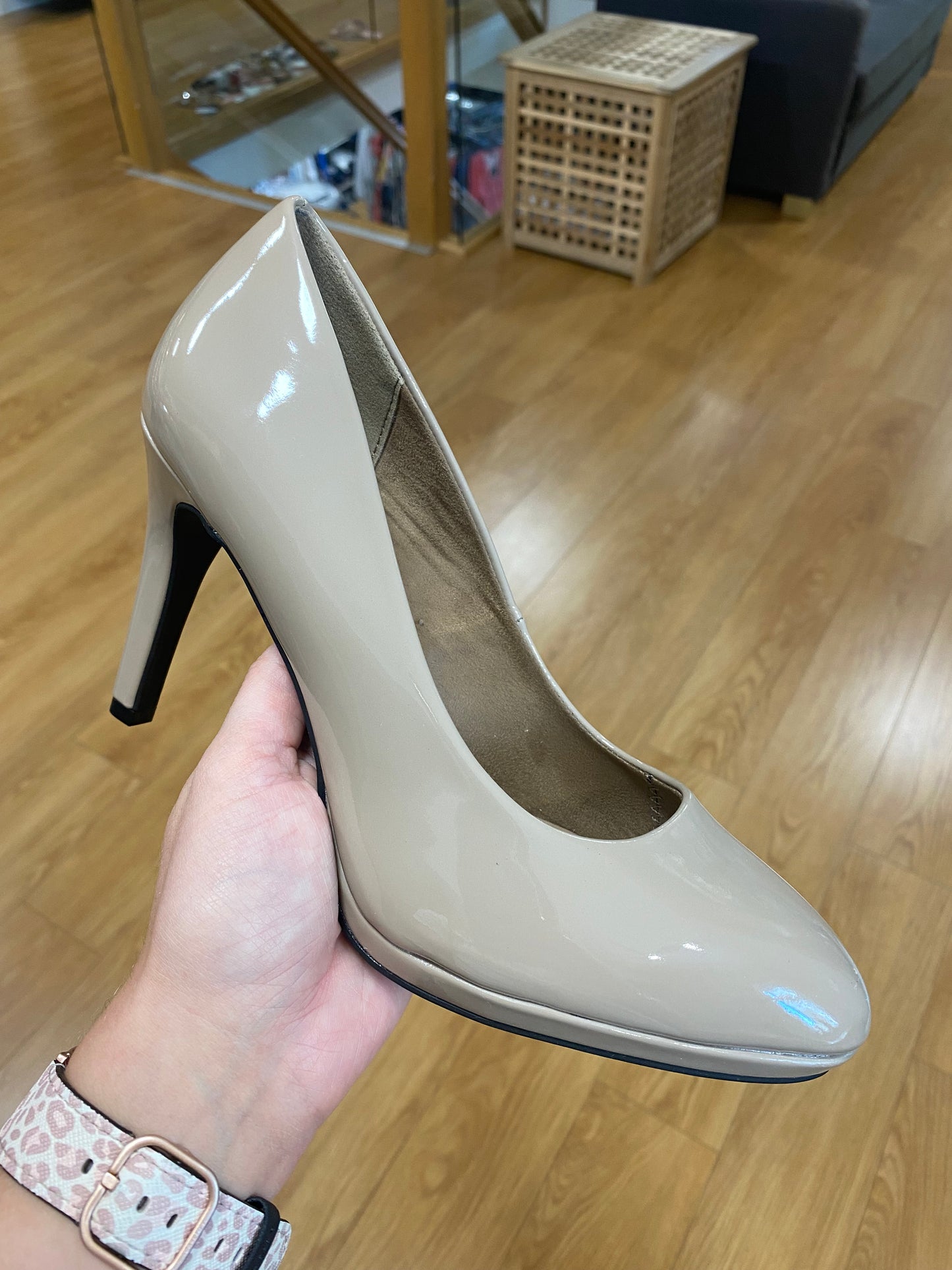 S. Oliver Taupe Patent Court Shoe